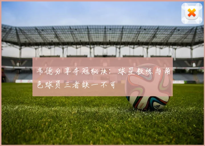 韦德分享夺冠秘诀：球星教练与角色球员三者缺一不可